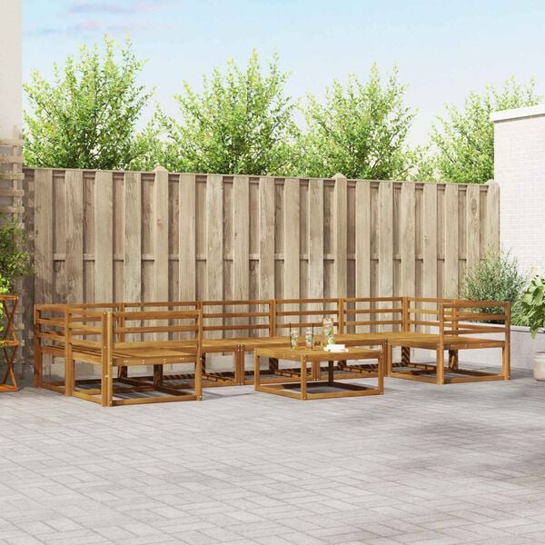 vidaXL Udend&oslash;rs sofagruppe 8 pcs Naturfarvet Massivt Akacietr&aelig;