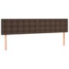 vidaXL kontinentalseng med LED-lys 200x200 cm kunstl&aelig;der brun