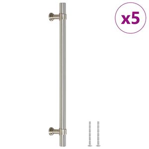 vidaXL skabsh&aring;ndtag 5 stk. 192 mm rustfrit st&aring;l s&oslash;lvfarvet