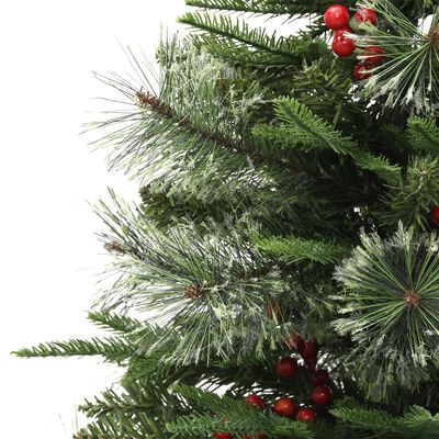 vidaXL juletræ med grankogler og lys PVC og PE 150 cm grøn