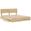 vidaXL Opbevaringsseng Sonoma eg 180 x 200 cm Konstrueret tr&aelig;