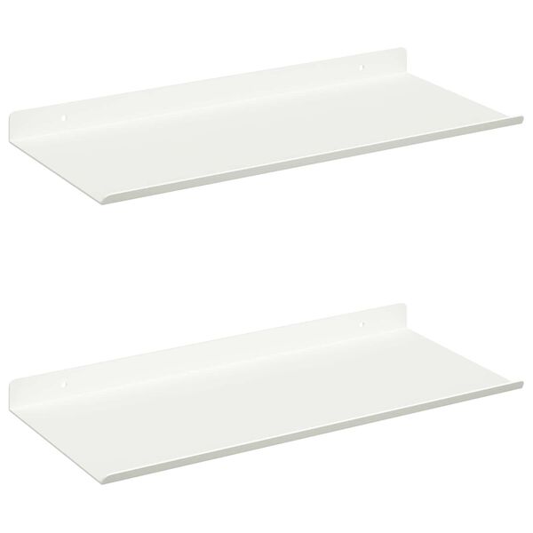 vidaXL Sv&aelig;vende hylde V&aelig;gmonteret 2 pcs Hvid 40 x 18 x 2,5 cm St&aring;l