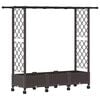 vidaXL H&aelig;vet Bed med Trellis og Tag Brun 164 x 40 x 127 cm PP