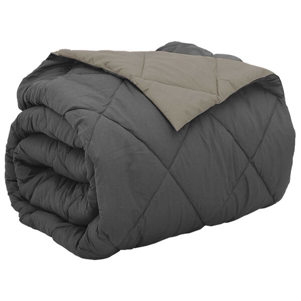 vidaXL Hel&aring;rs dyne Lys gr&aring; og antracit 200 x 200 cm Mikrofiber