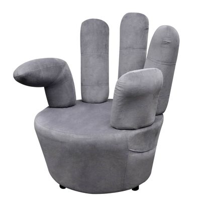 vidaXL stol håndformet fløjl grå