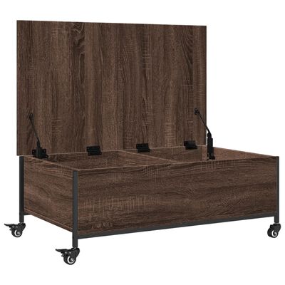 vidaXL sofabord med hjul 91x55x34 cm konstrueret træ sonoma-eg