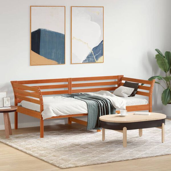 vidaXL daybed uden madras 75x190 cm massivt fyrretr&aelig; gyldenbrun