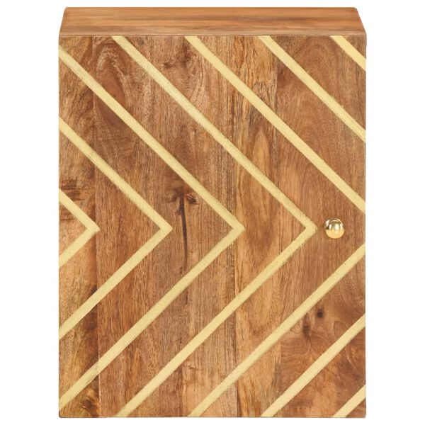 vidaXL v&aelig;gskab til badev&aelig;relse massivt mangotr&aelig; brun og sort