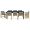 vidaXL Have Spisebordss&aelig;t 9 pcs Beige polyrattan