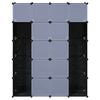 vidaXL modulskab med 14 rum sort og hvid 37 x 146 x 180,5 cm