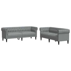 vidaXL Stue Sofa 2 pcs Lysegr&aring; Stof