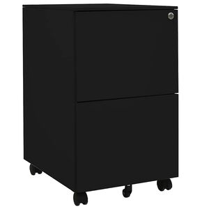 vidaXL mobilt arkivskab 39x45x67 cm st&aring;l sort
