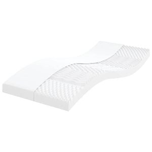 vidaXL skummadras 100x210 cm 7 zoner h&aring;rdhed 20 ILD hvid