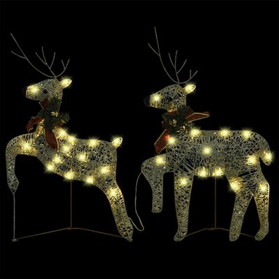 vidaXL rensdyr og kane 100 LED'er udendørs juledekoration akryl gylden