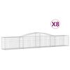 vidaXL buede gabionkurve 8 stk. 400x50x60/80 cm galvaniseret jern