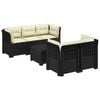 vidaXL 5-personers Havem&oslash;bel Sofa med Hynder Rattan Look PP Antracit