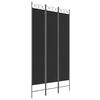 vidaXL 3-panels rumdeler 120x220 cm stof sort