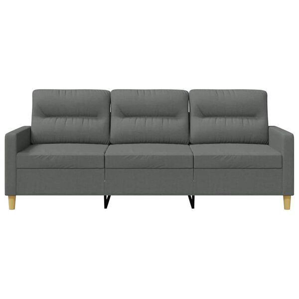 vidaXL 3-personers sofa 180 cm stof m&oslash;rkegr&aring;
