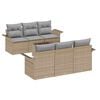 vidaXL Havesofa S&aelig;t 7 stk. Beige og gr&aring; polyrattan