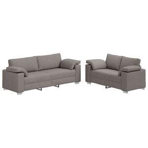 vidaXL Sofa 2 pcs Gr&aring;brun 219 x 80 x 82 cm Stof