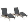 vidaXL liggestole 2 stk. med bord polyrattan lysegr&aring;