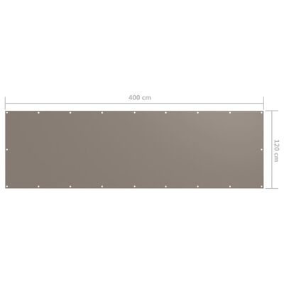 vidaXL altanafskærmning 120x400 cm oxfordstof gråbrun