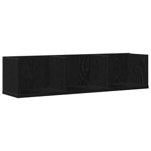 vidaXL V&aelig;ghylde V&aelig;gmonteret Sort eg 75 x 18 x 18 cm Konstrueret tr&aelig;