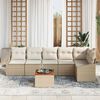 vidaXL Havesofa S&aelig;t med opbevaring 7 pcs Beige og creme polyrattan