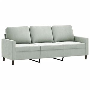 vidaXL 3-personers sofa 180 cm velour lysegr&aring;