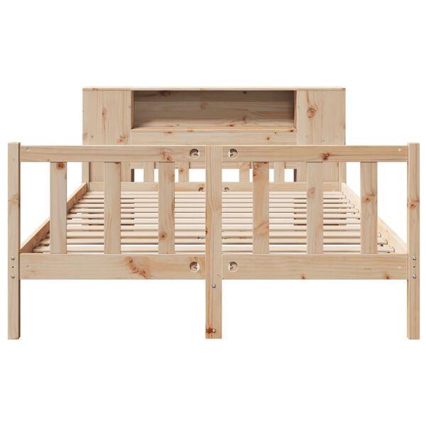 vidaXL seng med reol uden madras 120x190 cm massivt fyrretræ