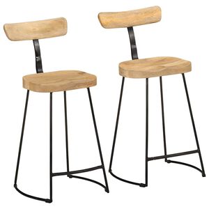 vidaXL barstole 2 stk. 49x43x88 cm massivt mangotr&aelig;