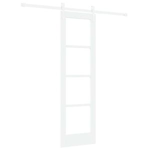 vidaXL Skyded&oslash;r Hvid 61 x 198,5 cm Massivt fyrretr&aelig; og glas
