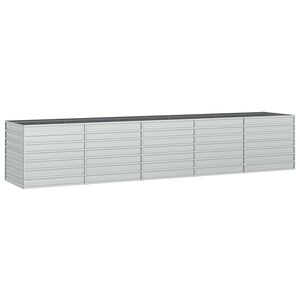 vidaXL h&oslash;jbed 400x80x77 cm galvaniseret st&aring;l s&oslash;lvfarvet