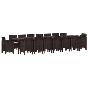 vidaXL Have Spises&aelig;t med Puder med pude 17 pcs Brun PP