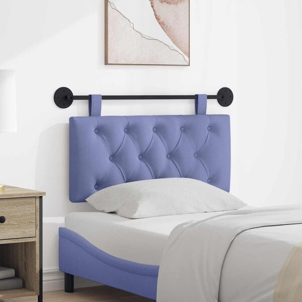 vidaXL H&aelig;ngende Hovedgavl V&aelig;gmonteret Jeans bl&aring; 90 x 55 x 7 cm Stof