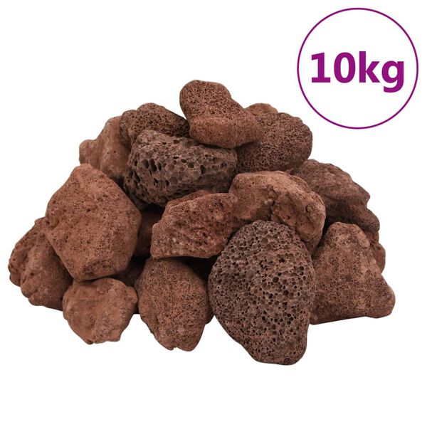 vidaXL vulkanske sten 10 kg 5-8 cm r&oslash;d