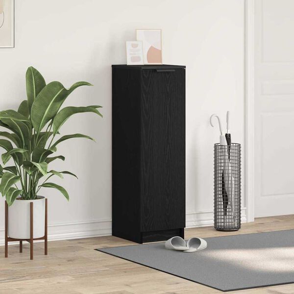 vidaXL Sko skab med hylde Sort eg 29,5 x 35 x 101 cm Konstrueret tr&aelig;