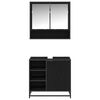 vidaXL Badev&aelig;relsesm&oslash;bel s&aelig;t med skuffe 2 pcs Sort eg Konstrueret tr&aelig;