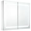 vidaXL badev&aelig;relsesskab med spejl + LED-lys 80x12,2x68 cm
