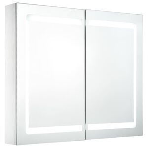 vidaXL badev&aelig;relsesskab med spejl + LED-lys 80x12,2x68 cm