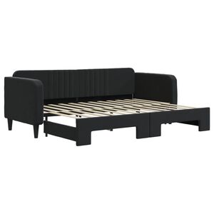 vidaXL daybed med udtr&aelig;k 80x200 cm velour sort