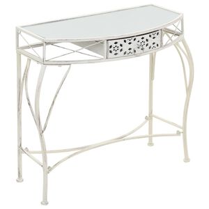 vidaXL sidebord i fransk stil metal 82 x 39 x 76 cm hvid