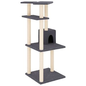 vidaXL kradsetr&aelig; med sisalstolper 123 cm m&oslash;rkegr&aring;