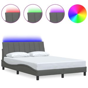 vidaXL sengeramme uden madras Hanko 140x190 cm stof mørkegrå