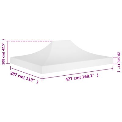vidaXL tag til festtelt 4,5x3 m 270 g/m² hvid