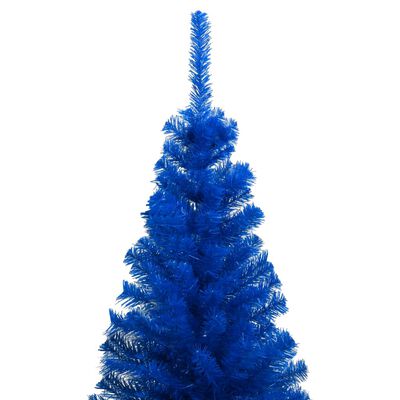 vidaXL kunstigt juletræ med lys og juletræsfod 180 cm PVC blå