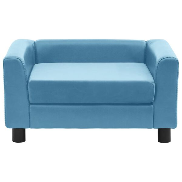 vidaXL hundesofa 60x43x30 cm med skumpude plys og kunstl&aelig;der turkis