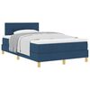 vidaXL Box spring seng med pude med hovedg&aelig;rde Bl&aring; 120 x 200 cm Stof
