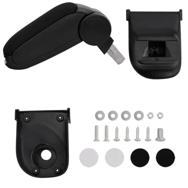 vidaXL armlæn til bil 15x35x(30-47) cm ABS sort