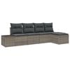vidaXL Havesofa S&aelig;t med pude med opbevaring 5 pcs Gr&aring; polyrattan